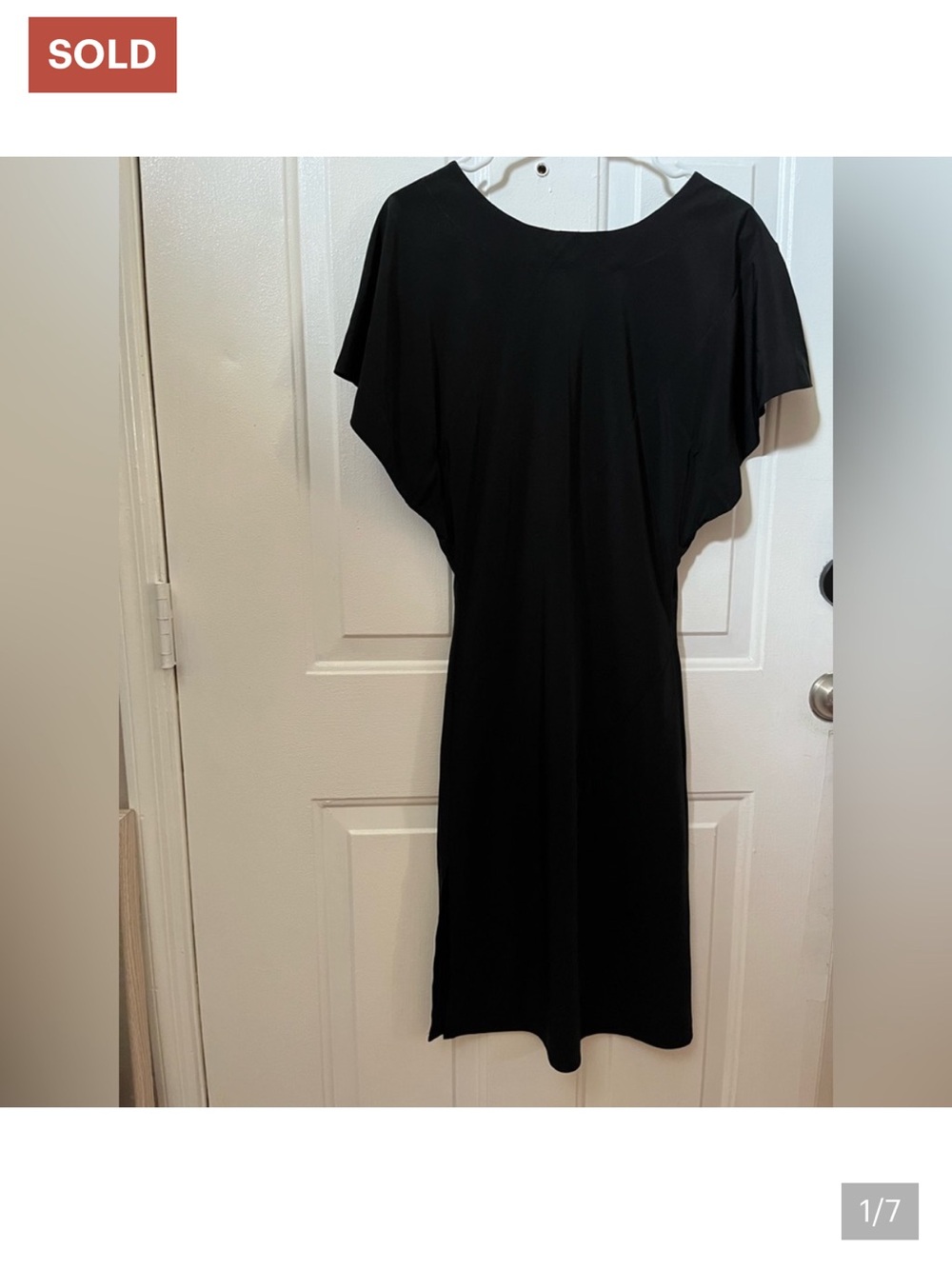 All Saints Black Batwing Sleeve Midi Dress